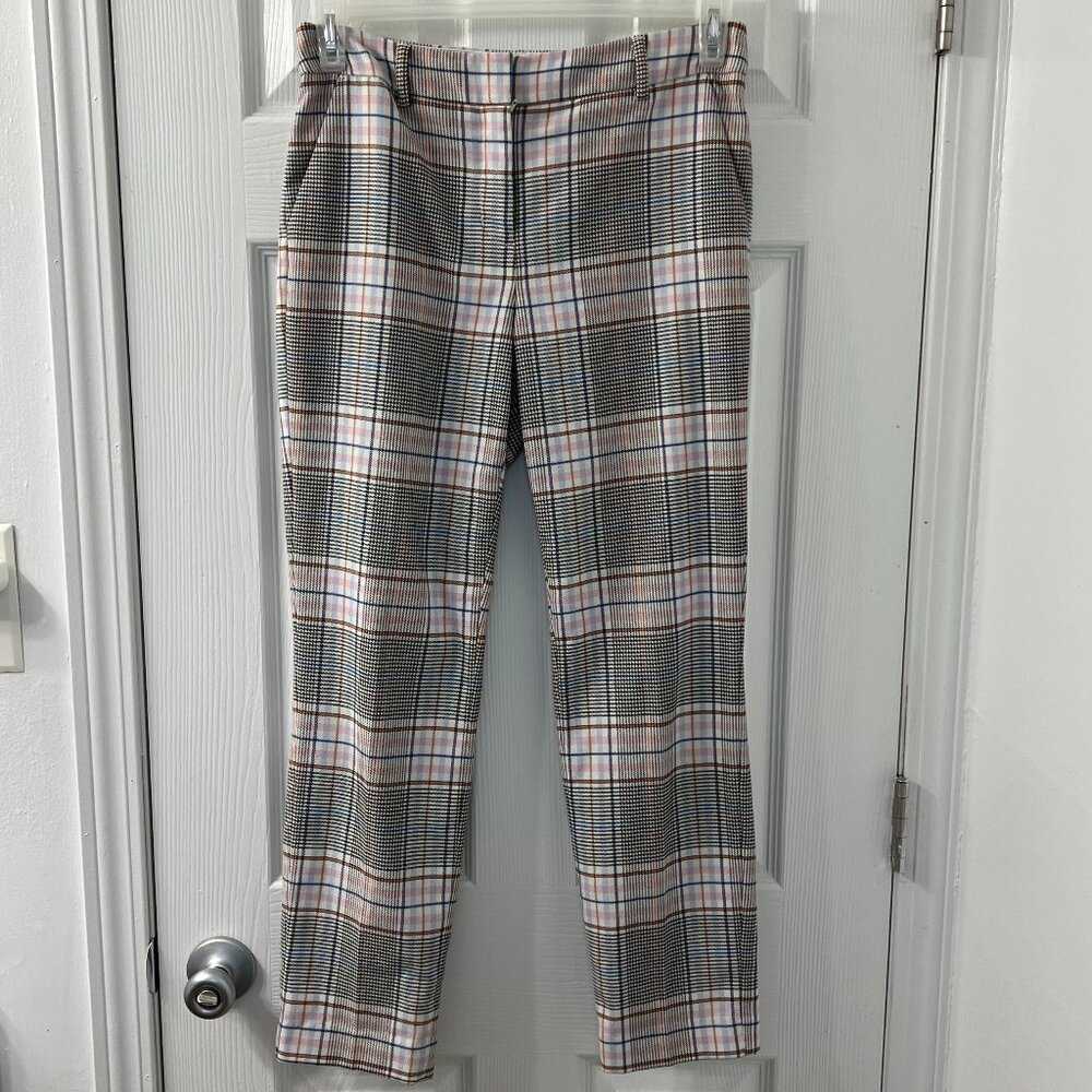 Express Stretch Columnist Ankle Mid Rise Multicolored Striped Pants Sz 6R
